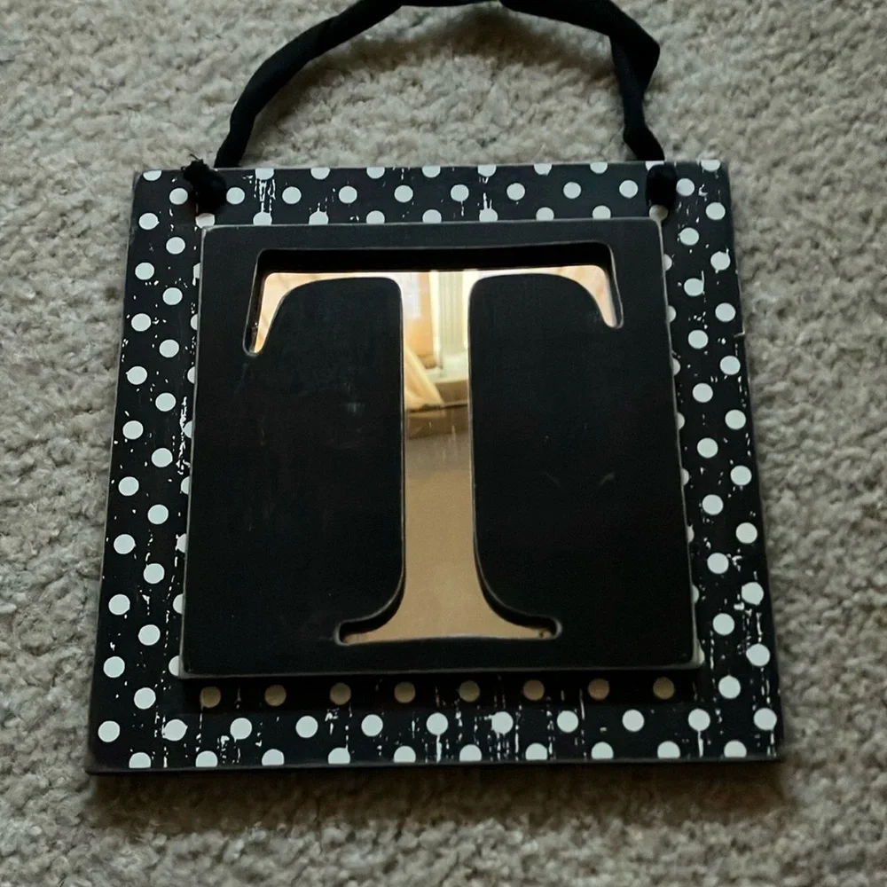 Black and white Letter T mirror